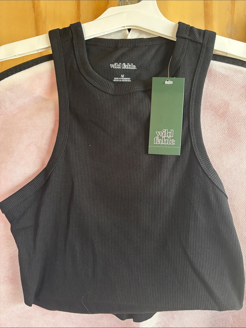 wild fable Black Ribbed Cropped Tank size m